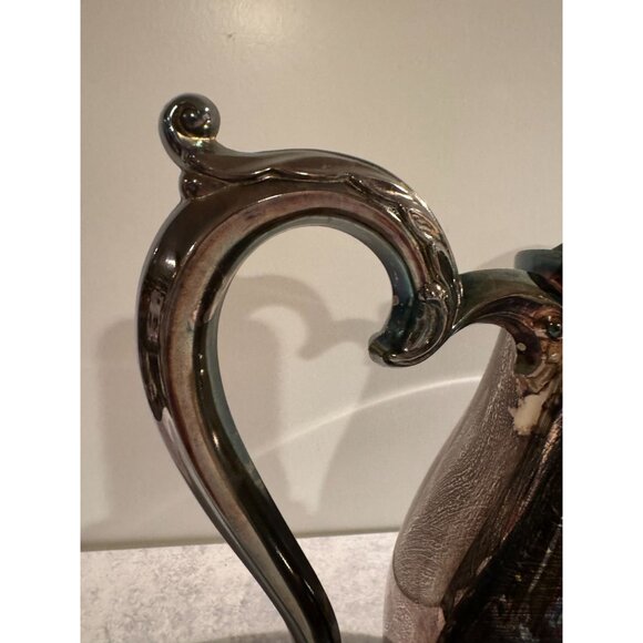 Vintage Oneida Silverplate Ice Water Pitcher with Ice Lip – Ornate Feet – Classi - Picture 8 of 8